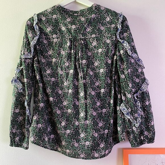J.Crew (Liberty of London) Ruffled Sleeve Blouse. Size XS. 100% Cotton. - Picture 2 of 5